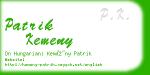patrik kemeny business card